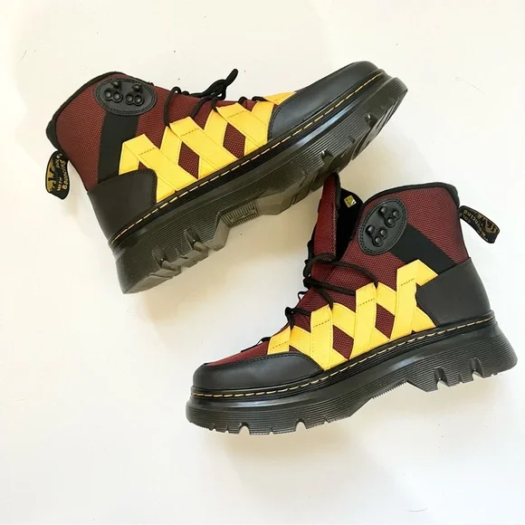 Dr. Martens Boury Warmwair Contrast Nylon Leather Casual Boots BLACK Tan Sz 12 - Picture 7 of 14